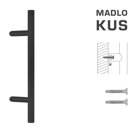 Madlo na dvere FT - MADLO kód K10 Ø 30 mm ST ks (BS - Čierna matná)