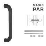 DVERNÉ MADLO MP kód K01 Ø 32 mm UN - pár (BS - Čierna matná) - MP BS (čierna mat)