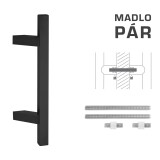 DVERNÉ MADLO MP kód K31Z 25x25 mm UN - pár (BS - Čierna matná) - MP BS (čierna mat)