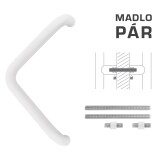 DVERNÉ MADLO MP kód K14T Ø 32 mm UN - pár (WS - Biela matná) - MP WS (biela mat)