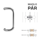 DVERNÉ MADLO M2 WA/AS-SKLO - pár (LN - Leštená nerez) - MP LN - leštěná nerez