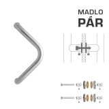 DVERNÉ MADLO MP M6 WA/AS-SKLO - pár (Strieborná RAL 9006) - MP Strieborná