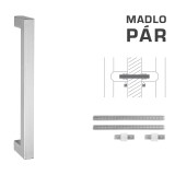 DVERNÉ MADLO MP kód K02K 25x25 mm UN - pár (BN - Brúsená nerez) - MP BN (brúsená nerez)