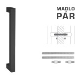 DVERNÉ MADLO MP kód K02K 25x25 mm - UN pár (BS - Čierna matná) - MP BS (čierna mat)