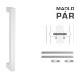 DVERNÉ MADLO MP kód K02K 25x25 mm UN - pár (WS - Biela matná) - MP WS (biela mat)