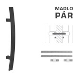 DVERNÉ MADLO MP kód K41C 40x10 mm UN - pár (BS - Čierna matná) - MP BS (čierna mat)