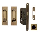 Set na posuvné dvere MP hranatý - WC (OGS - Bronz česaný matný) - MP OGS (bronz česaný mat)