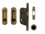 Set na posuvné dvere MP oválny - WC (OGS - Bronz česaný matný) - MP OGS (bronz česaný mat)