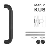 DVERNÉ MADLO MP kód K01 Ø 32 mm UN - rozstup 350 mm (BS - Čierna matná) - MP BS (čierna mat)