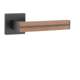 Dverové kovanie MP AS - IMPERATA - HR 7S (BS - Čierna matná / drevo orech) - MP černá matná/dřevo ořech