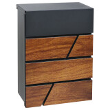 Poštová schránka RICHTER BK.524.WO.AM (antracit matná s potlačou dreva) - RICHTER antracit matná