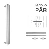 Dverné madlo MP FT - kód K40 40x20 mm UN (BN - Brúsená nerez) - pár - MP BN (brúsená nerez)