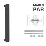 Dverné madlo MP FT - kód K40 40x20 mm UN (BS - Čierna matná) - pár - MP BS (čierna mat)