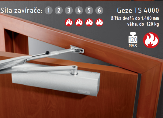 Zatvárač ACT Geze TS 4000 V (STRIBORNÁ)