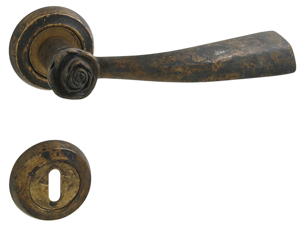 Dverové kovanie MP LI - ROSE - R (OBA - Antik bronz)