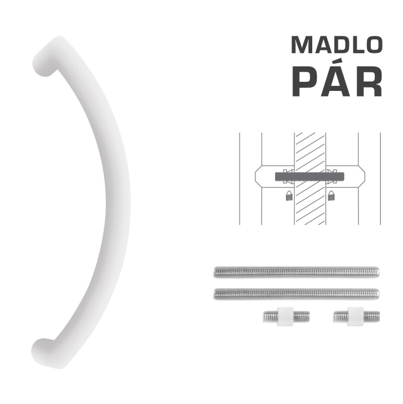 DVERNÉ MADLO MP kód K39 Ø 32 mm UN - pár (WS - Biela matná)