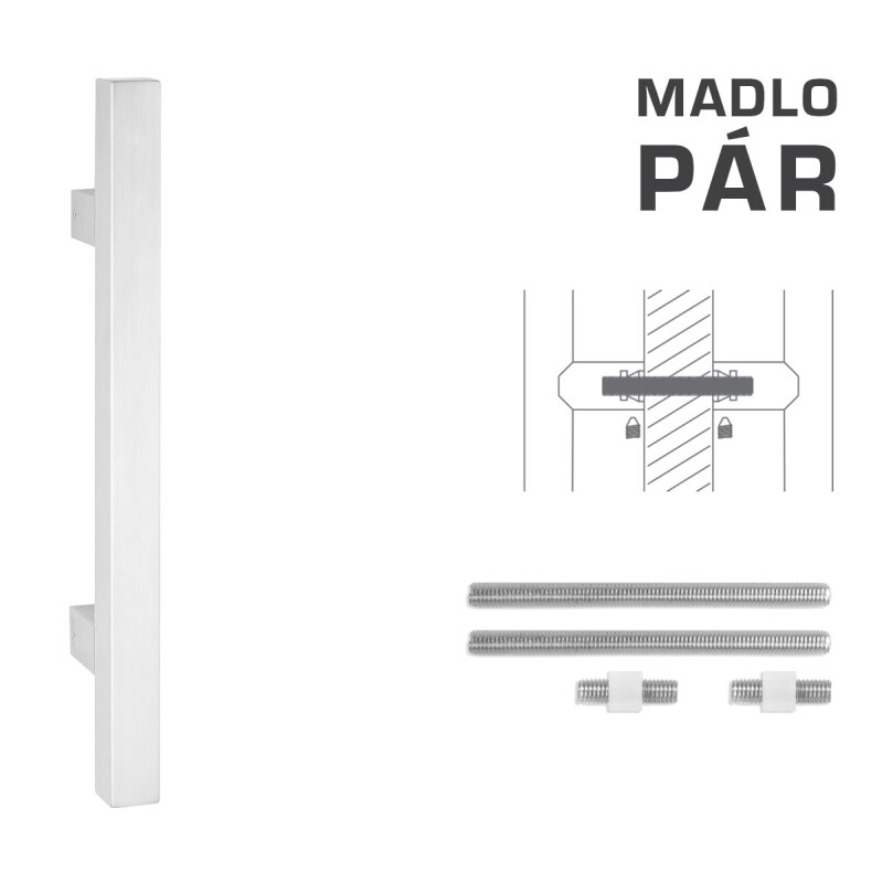 DVERNÉ MADLO MP kód K31 25x25 mm UN - pár (WS - Biela matná)