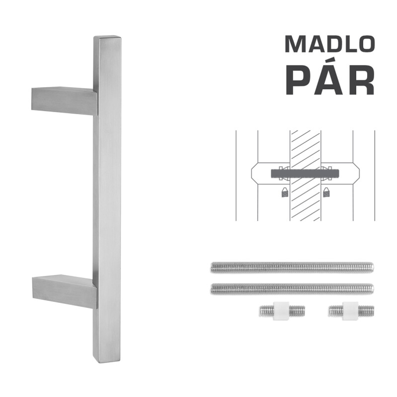 DVERNÉ MADLO MP kód K31Z 25x25 mm UN - pár (BN - Brúsená nerez)