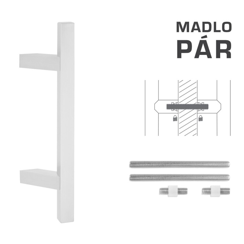 DVERNÉ MADLO MP kód K31Z 25x25 mm UN - pár (WS - Biela matná)