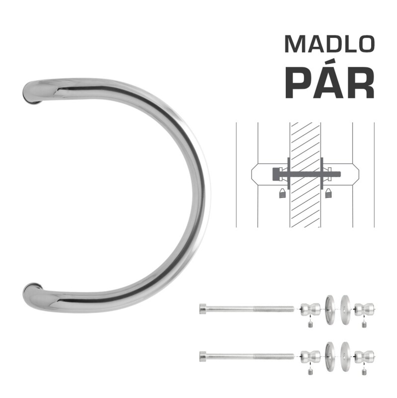 DVERNÉ MADLO MP M1 WA/A-DHP - pár (LN - Leštená nerez)