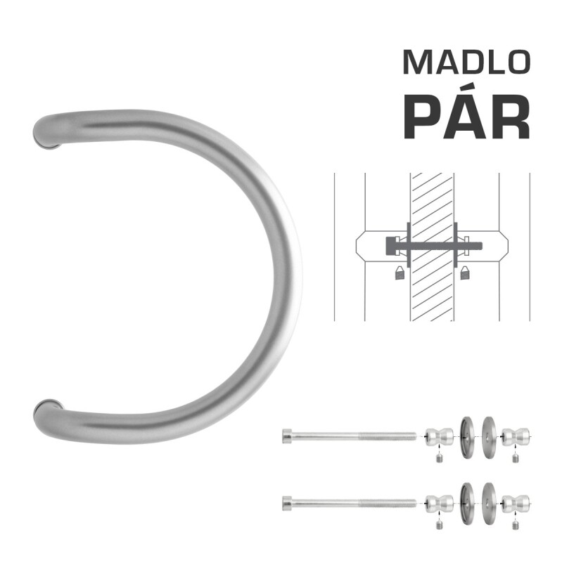 DVERNÉ MADLO MP M1 WA/A-DHP - pár (Strieborná RAL 9006)