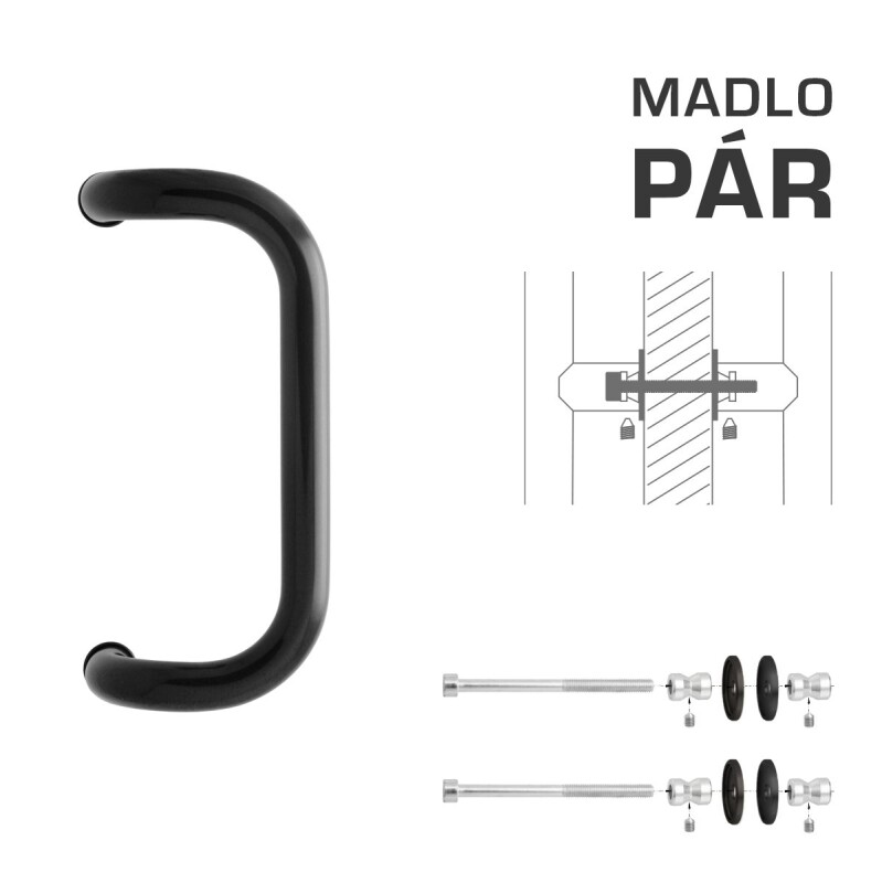DVERNÉ MADLO MP M2 WA/A-DHP - pár (Čierna RAL 9005)