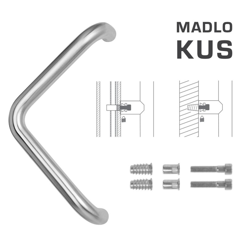 DVERNÉ MADLO MP kód K14T Ø 32 mm SP - ks (BN - Brúsená nerez)