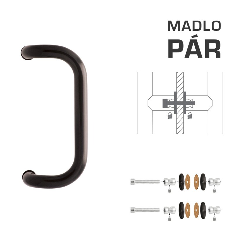 DVERNÉ MADLO M2 WA/AS-SKLO - pár (Hnedá RAL 8019)