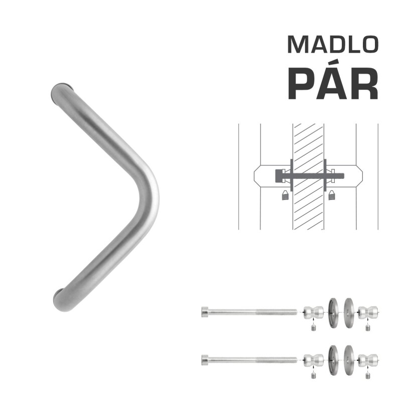 DVERNÉ MADLO MP M6 WA/A-DHP - pár (Strieborná RAL 9006)