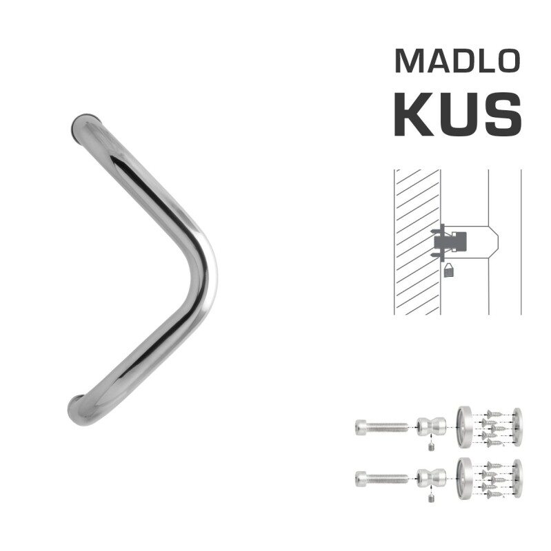 DVERNÉ MADLO MP M6 WA/BD-DREVO - ks (LN - Leštená nerez)