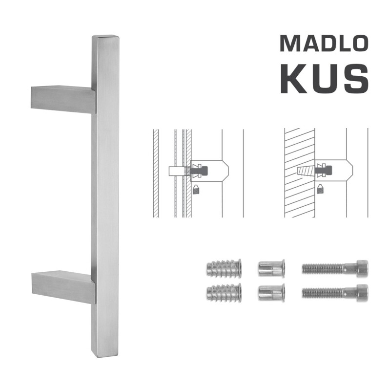 DVERNÉ MADLO MP kód K31Z 25x25 mm SP - ks (BN - Brúsená nerez)