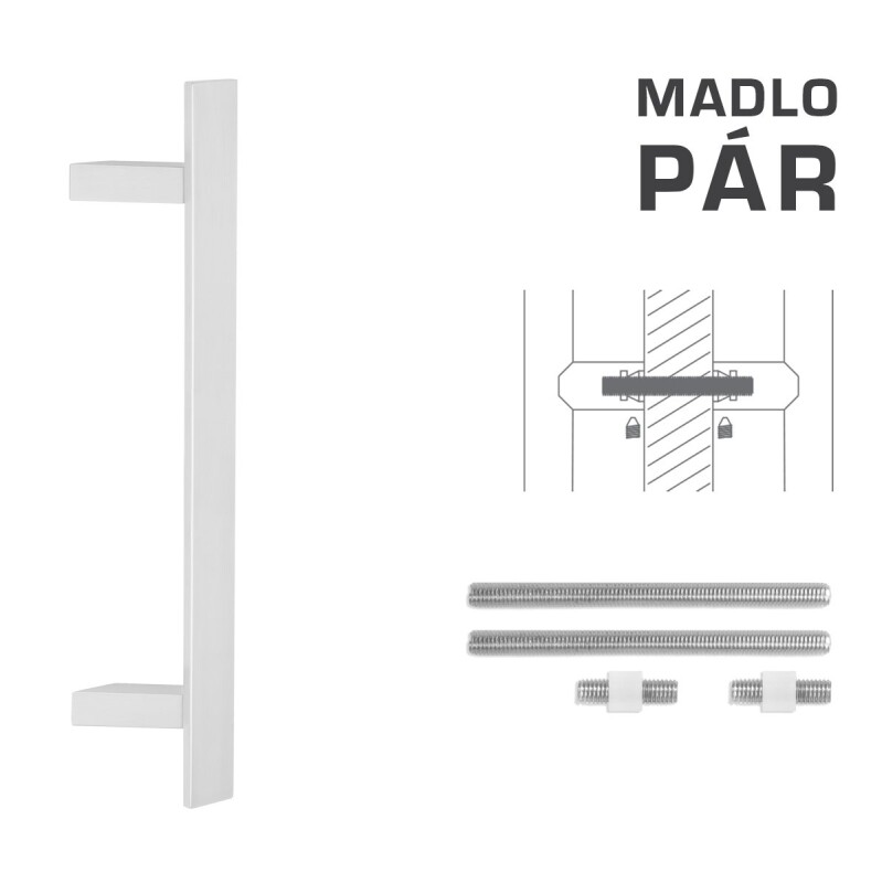 DVERNÉ MADLO MP kód K41Z 40x10 mm UN - pár (WS - Biela matná)