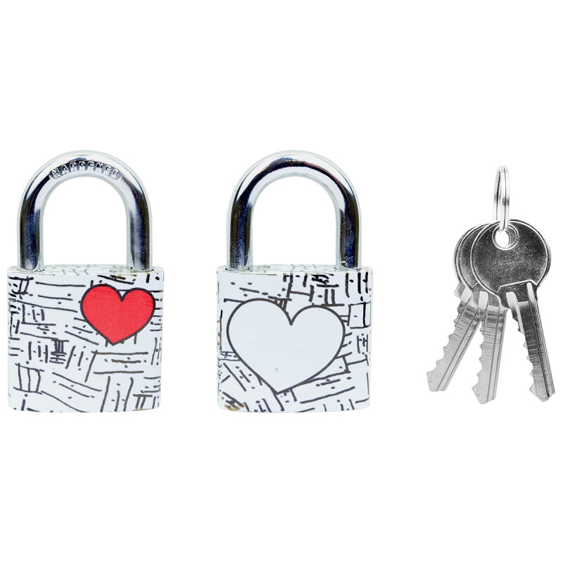 Liatinový zámok v blistri s farebnou potlačou a priestorom na vpísanie mien RICHTER RV.OVAL.38.JU2