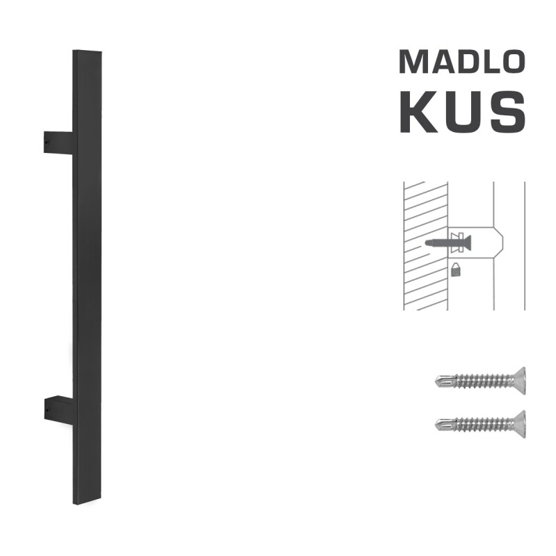 VÝPREDAJ DVERNÉ MADLO MP (BS - Čierna matná) - Dĺžka 600 mmx40x10 mm - KUS