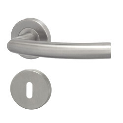 Dverné kovanie HOLAR s guľatou rozetou MT 06 (nerez)