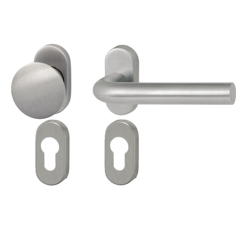 Dverné kovanie HOLAR MT 01 s guľou a oválnou rozetou (nerez)