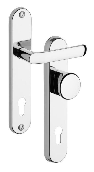 VÝPREDAJ Bezpečnostné kovanie ROSTEX 802/O BARYT - madlo/kľučka, rozteč 92 mm, hrúbka 60 mm (čierna)