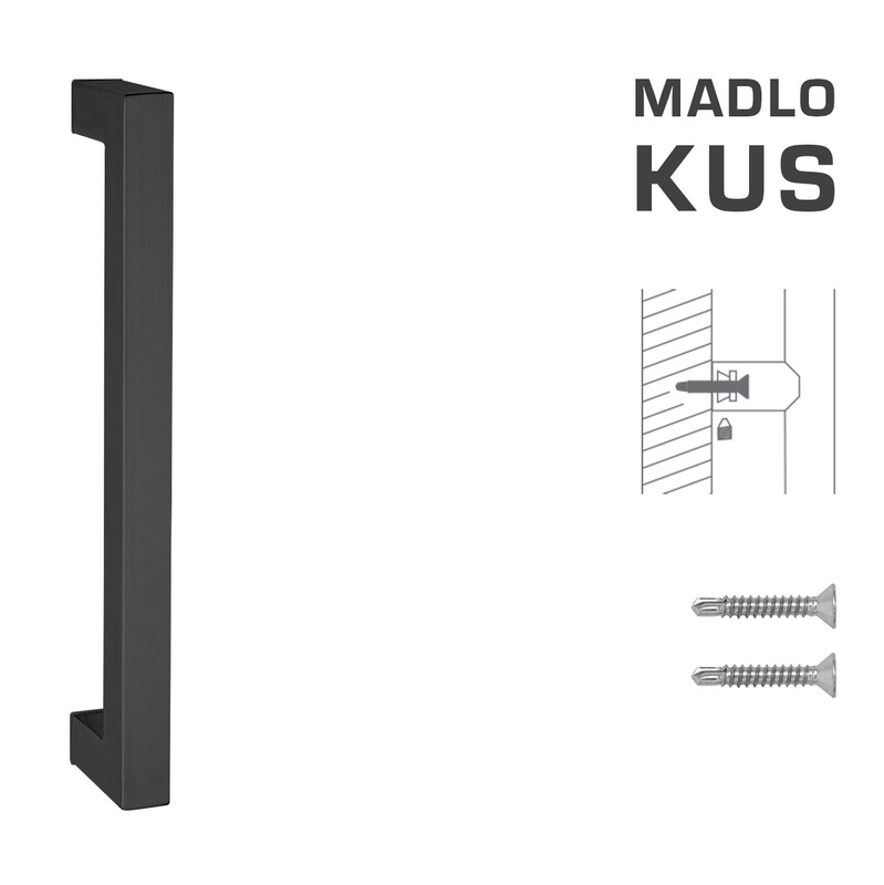 DVERNÉ MADLO MP K02K 25x25 mm ST ks (BS - Čierna matná)