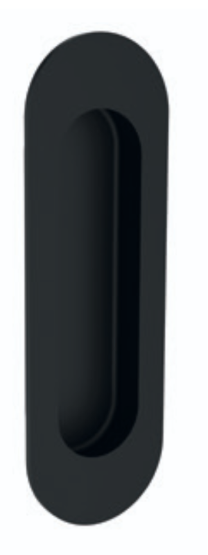 Mušle pre posuvné dvere ROSTEX oválna 120x40 mm (ČIERNA MAT)