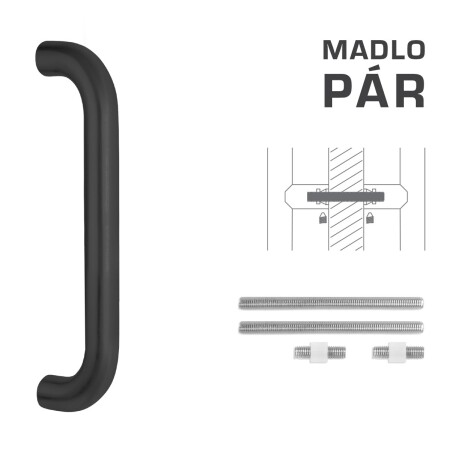 DVERNÉ MADLO MP kód K01 Ø 32 mm UN - pár (BS - Čierna matná)