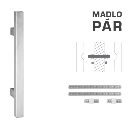 DVERNÉ MADLO MP kód K31 25x25 mm UN - pár (BN - Brúsená nerez)