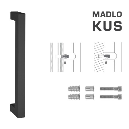 DVERNÉ MADLO MP kód K02K 25x25 mm SP - ks (BS - Čierna matná)