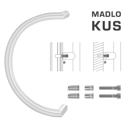 DVERNÉ MADLO MP kód 816 Ø 30 mm SP - ks (WS - Biela matná) - Dĺžka 380 mm350 mmØ 30 mm