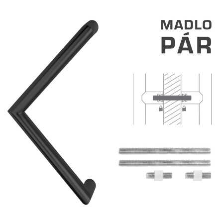 DVERNÉ MADLO MP kód K14 Ø 30 mm UN - pár (BS - Čierna matná)