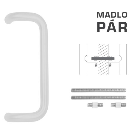 DVERNÉ MADLO MP kód K38 Ø 32 mm UN - pár (WS - Biela matná)