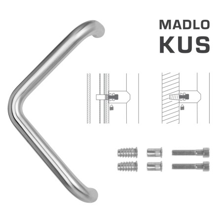 DVERNÉ MADLO MP kód K14T Ø 32 mm SP - ks (BN - Brúsená nerez)