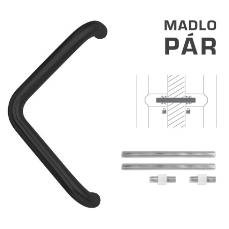 DVERNÉ MADLO MP kód K14T Ø 32 mm UN - pár (BS - Čierna matná)