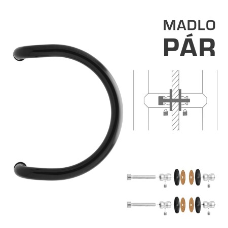 DVERNÉ MADLO MP M1 WA/AS-SKLO - pár (Čierna RAL 9005)