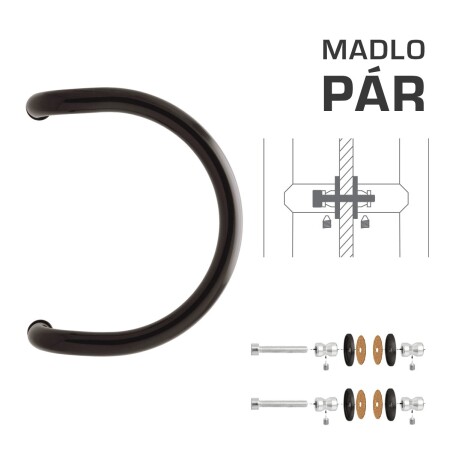 DVERNÉ MADLO MP M1 WA/AS-SKLO - pár (Hnedá RAL 8019)