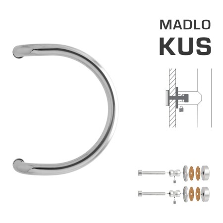DVERNÉ MADLO M1 WA/CS-SKLO - ks (LN - Leštená nerez)